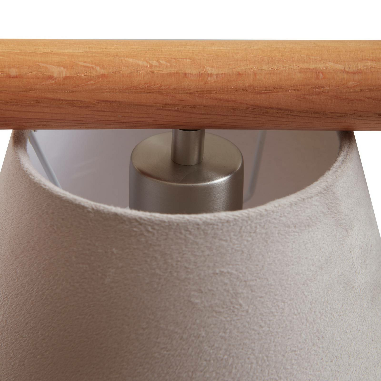 Lucande Jinda Hängeleuchte Hängelampe Deckenlampe Leuchte Lampe Holz Samt Grau B-Ware - 9628534