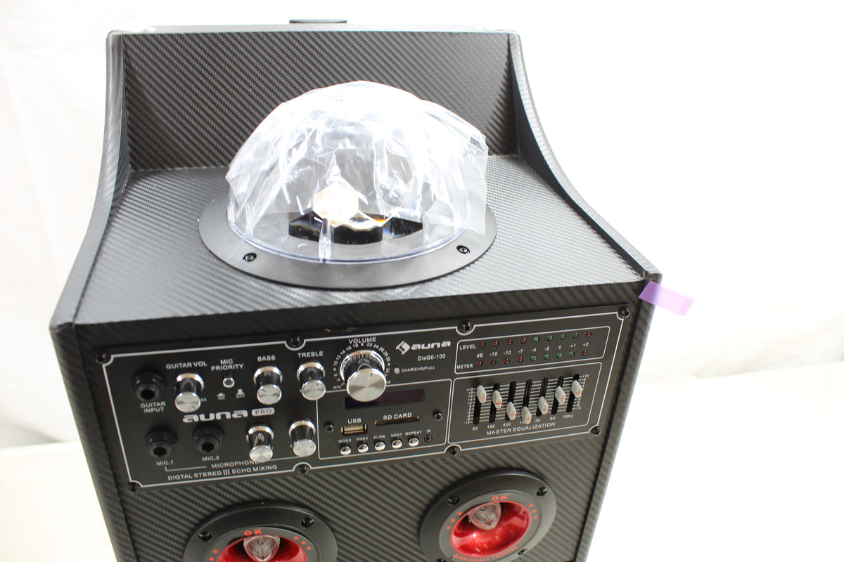 Auna DisGo Box 100 PA-System 100W RMS Bluetooth SD-Slot LEDs USB SIEHE TEXT/FOTO - 4060656154881