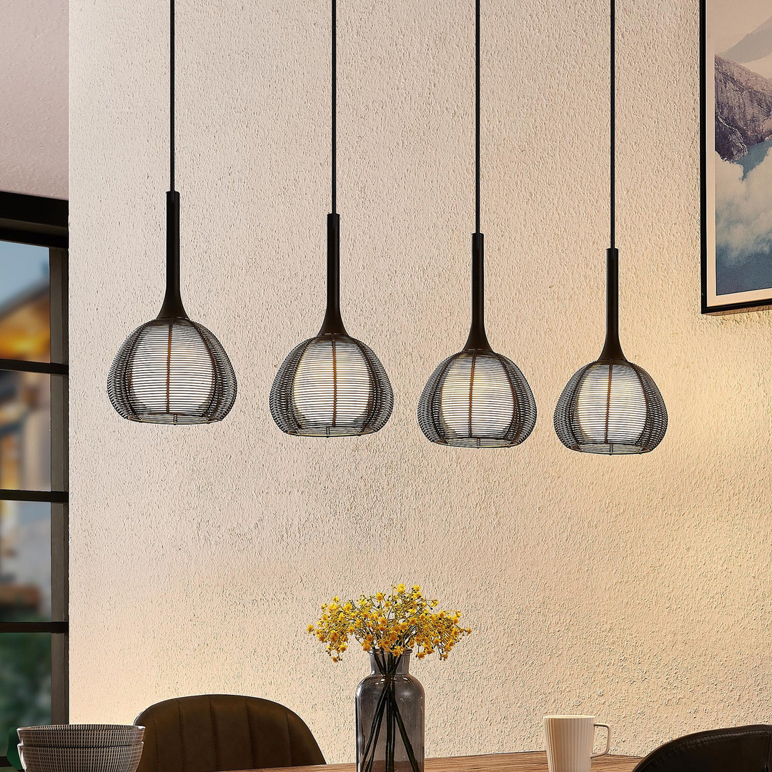 Lucande Tetira Hängeleuchte Hängeleuchte Lampe Leuchte Esstisch 4fl Lang Schw345 B-Ware - 4251096598759