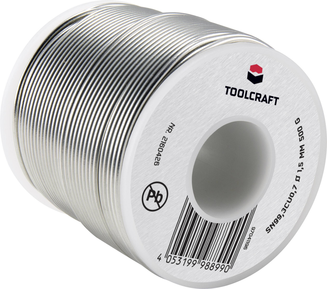 Toolcraft Lötzinn Bleifrei Spule Sn99,3 Cu0,7 Rol1 500 G 1.5 Mm Löt Zubehör B-Ware