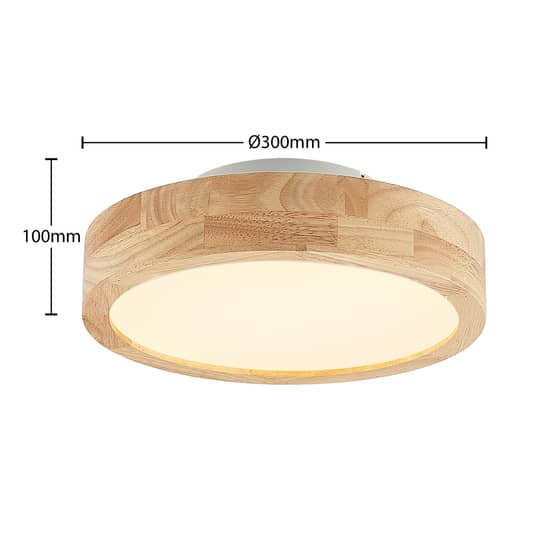 B-Ware Lindby Lanira Led Deckenlampe Hängelampe Lampe Leuchte 17,5 W Eichenholz 30 Cm547