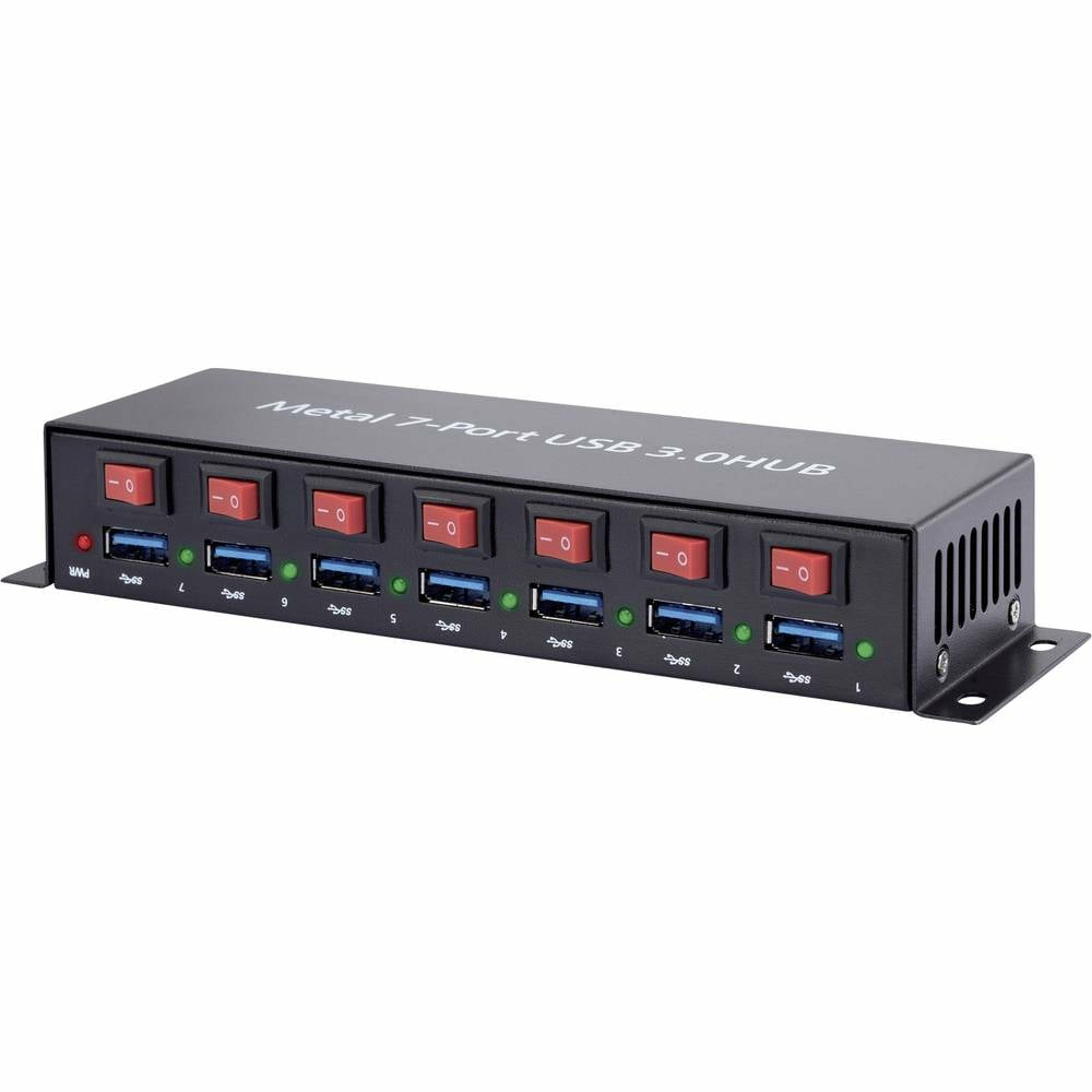 Renkforce 7 Port Usb 3.0 Hub Metallgehäuse Usb Verteiler 1089874 Metall Schwarz B-Ware
