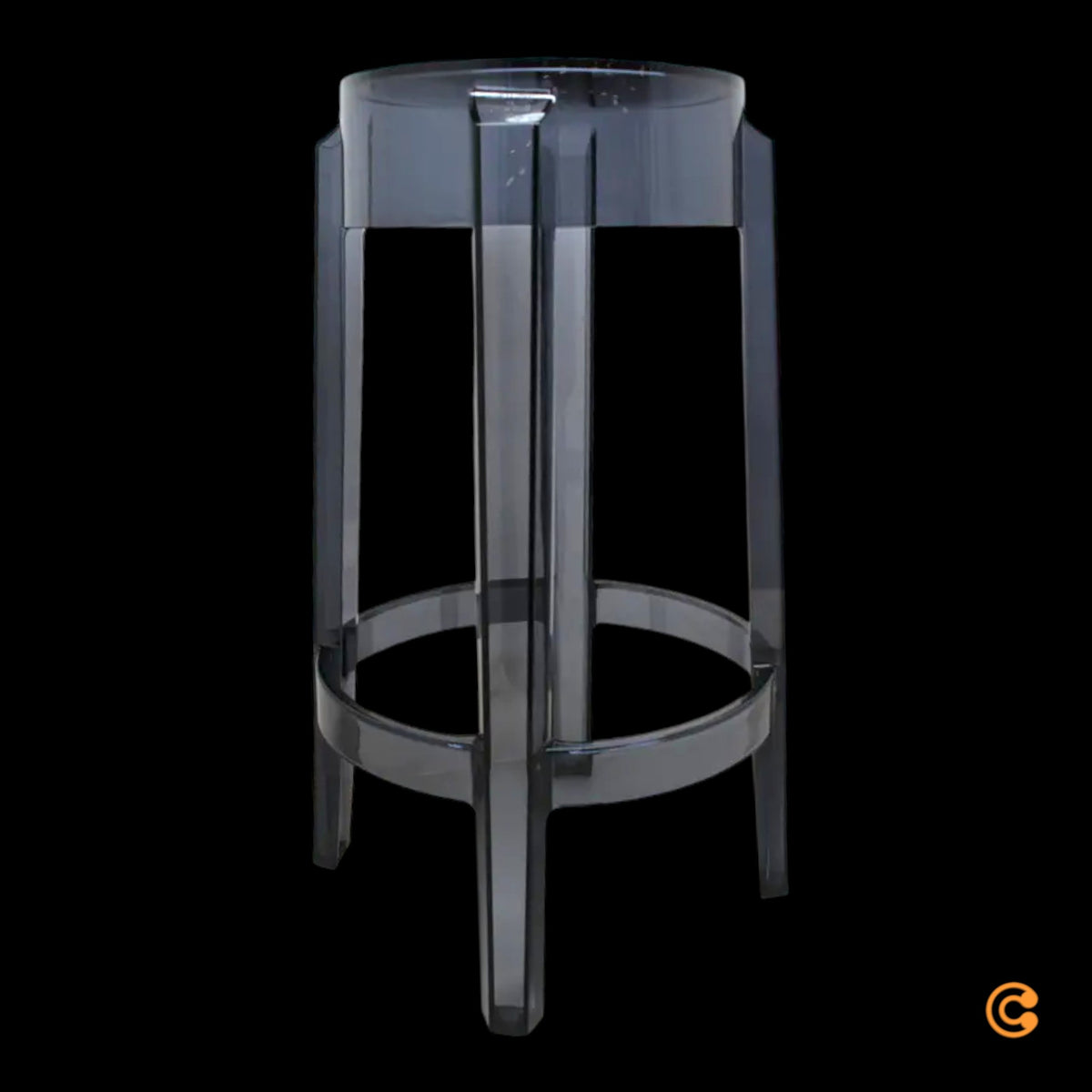 Kartell Charles Ghost Barhocker Hocker Barstuhl Grau 65cm Polycarbonat Outdoor - 8034105782723