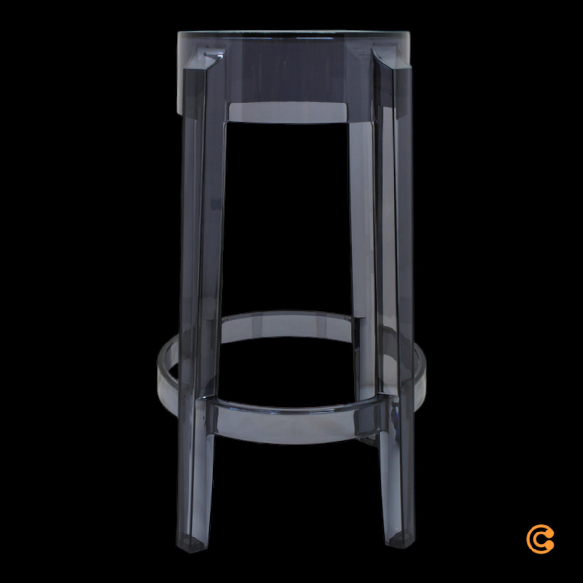Kartell Charles Ghost Barhocker Hocker Barstuhl Grau 65cm Polycarbonat Outdoor - 8034105782723