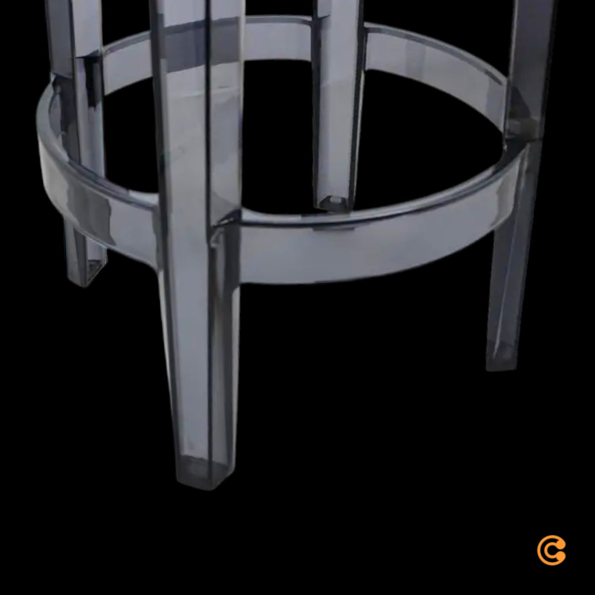 Kartell Charles Ghost Barhocker Hocker Barstuhl Grau 65cm Polycarbonat Outdoor - 8034105782723