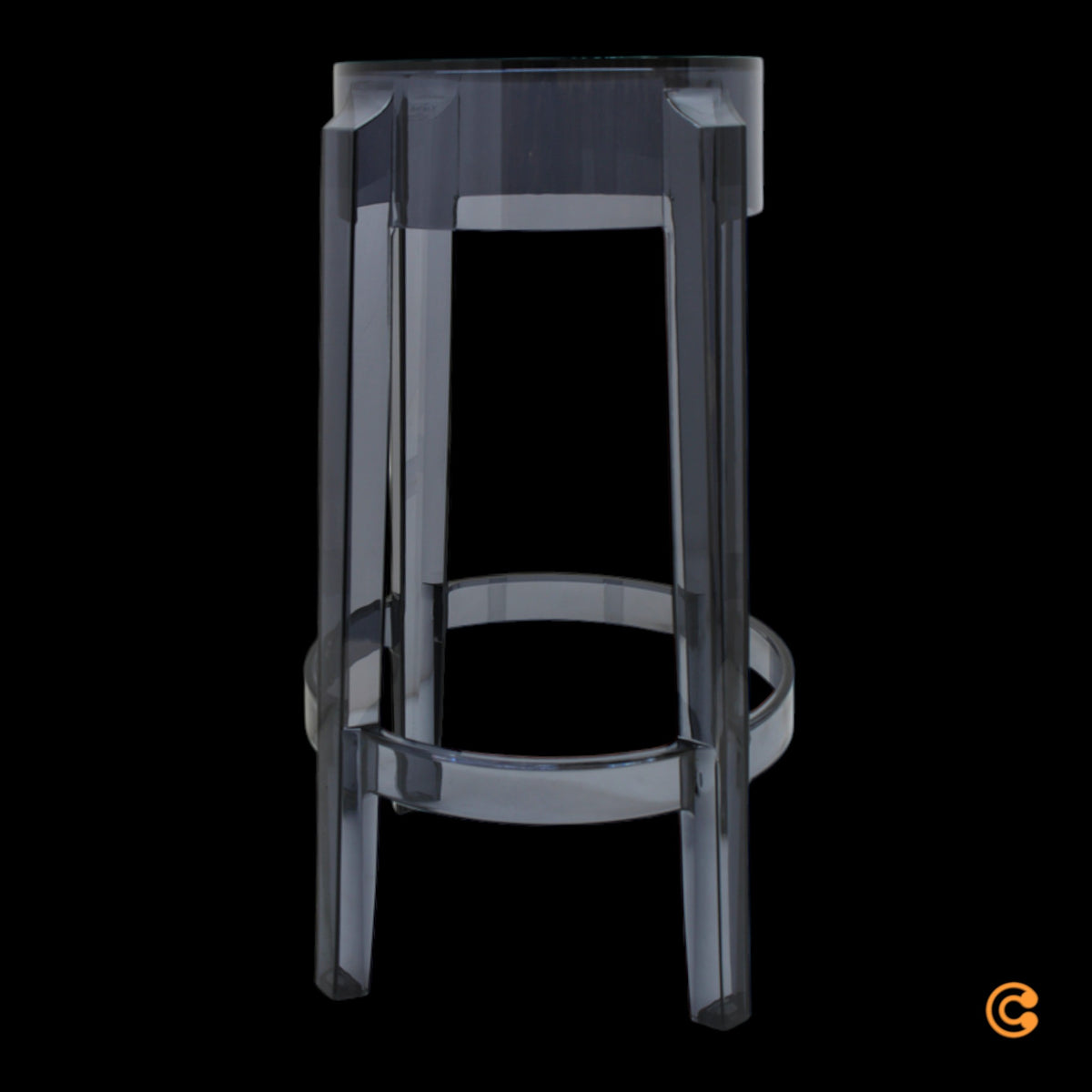 Kartell Charles Ghost Barhocker Hocker Barstuhl Grau 65cm Polycarbonat Outdoor - 8034105782723
