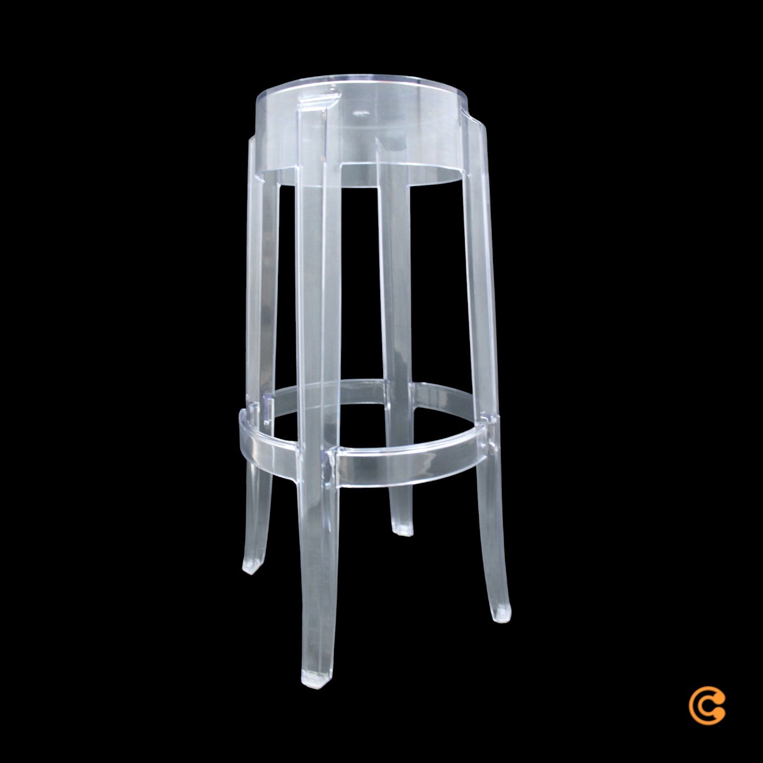 Kartell Charles Sitz Hocker Sitzhocker Barhocker transparent Stuhl 75 cm - 8034105780361