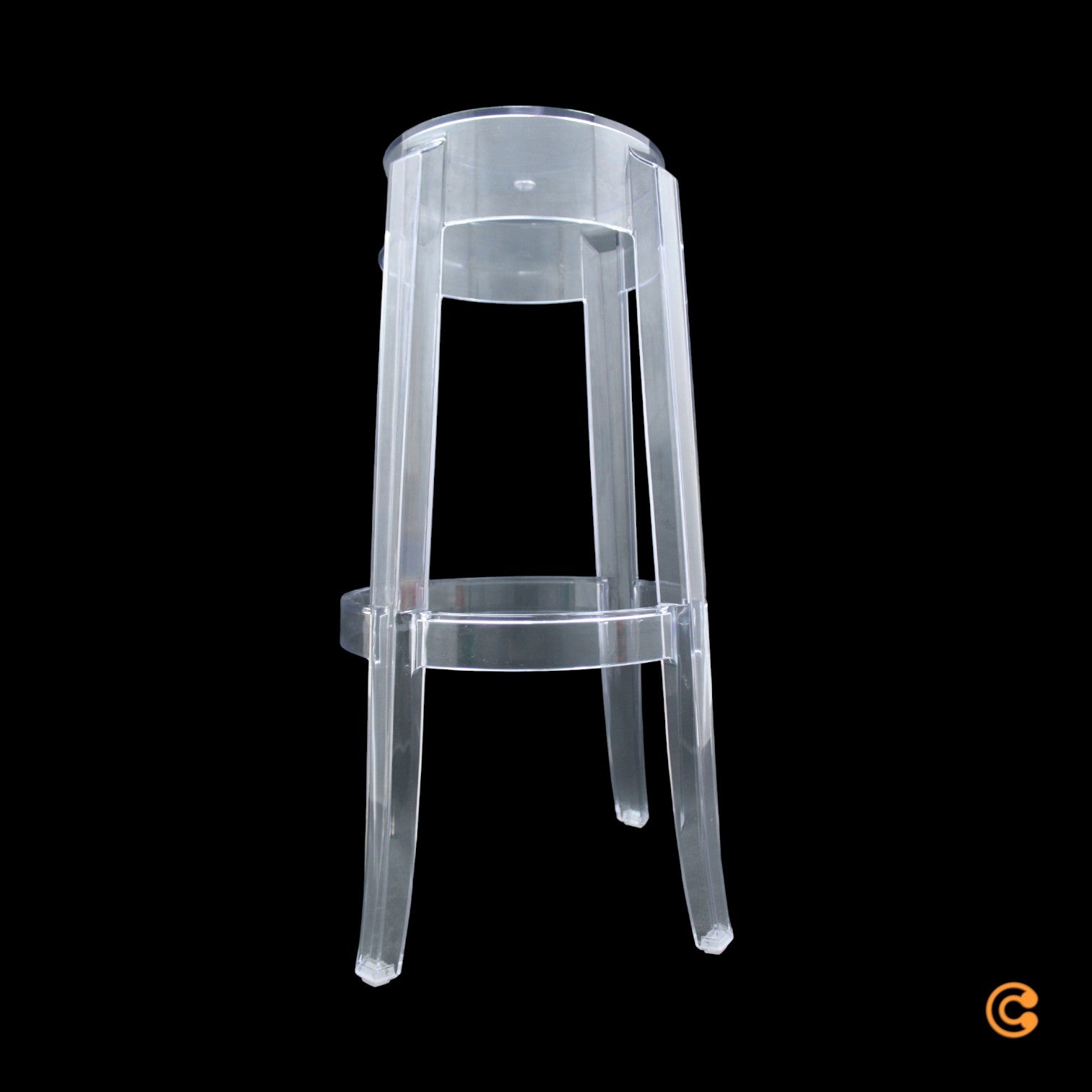 Kartell Charles Sitz Hocker Sitzhocker Barhocker transparent Stuhl 75 cm - 8034105780361