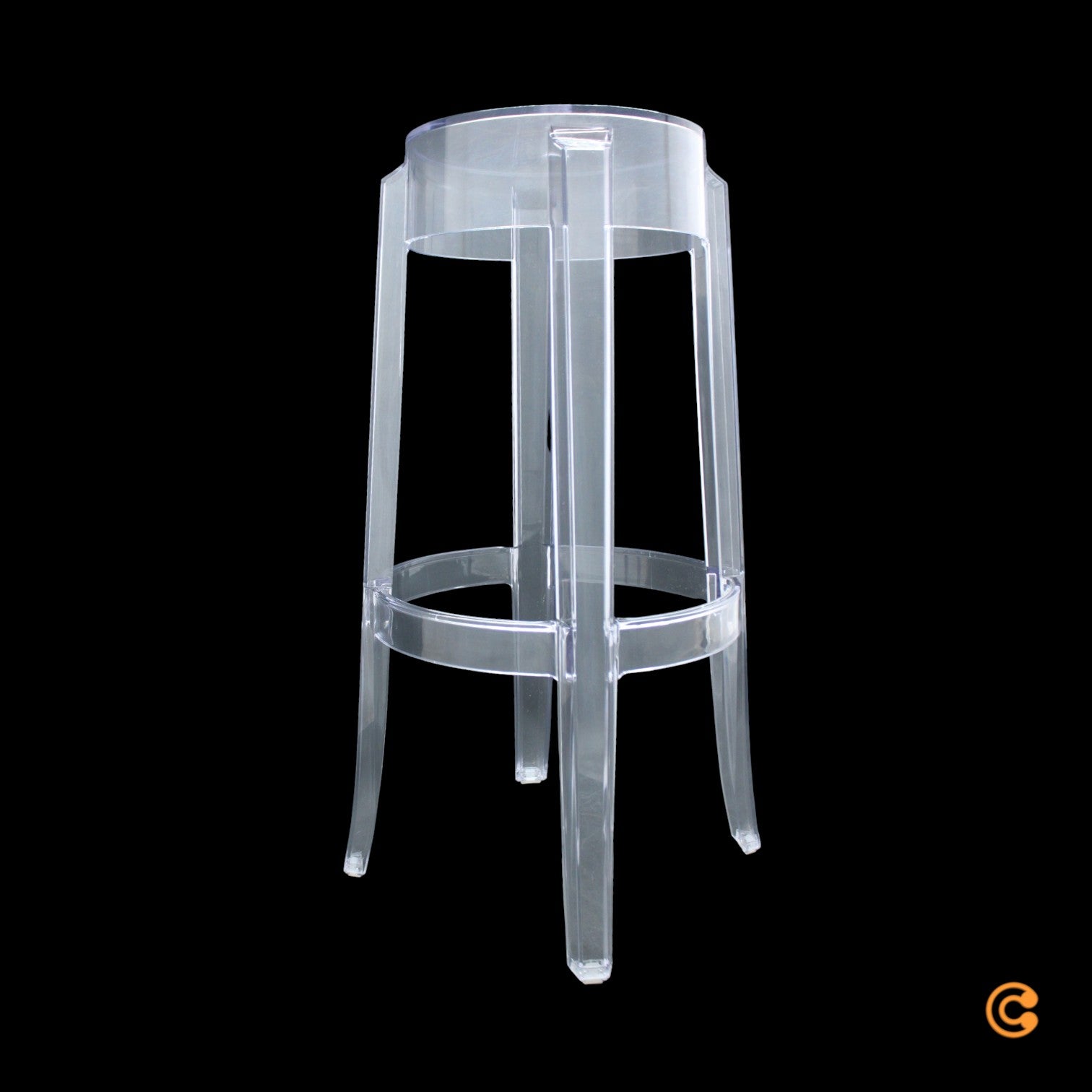 Kartell Charles Sitz Hocker Sitzhocker Barhocker transparent Stuhl 75 cm - 8034105780361