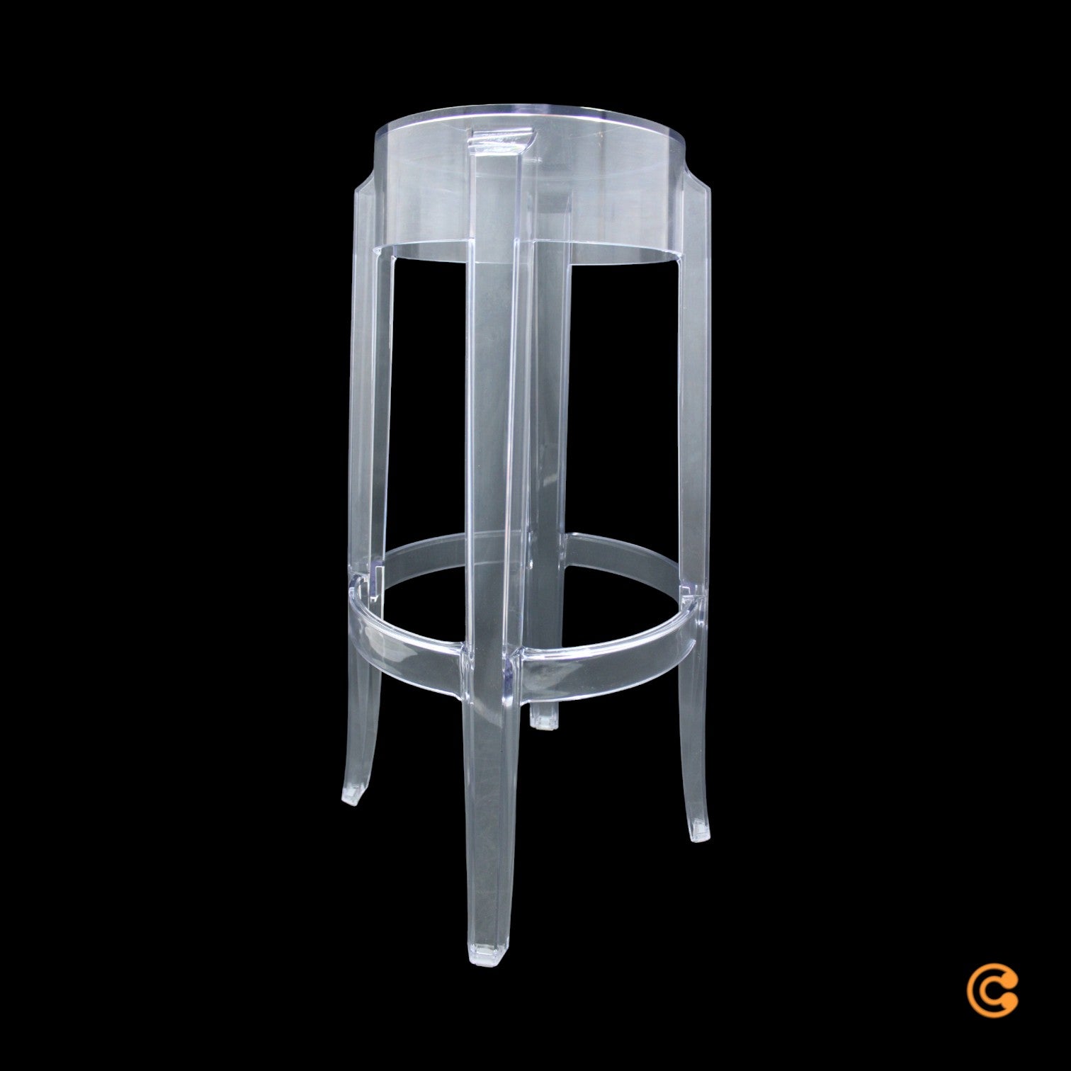 Kartell Charles Sitz Hocker Sitzhocker Barhocker transparent Stuhl 75 cm - 8034105780361