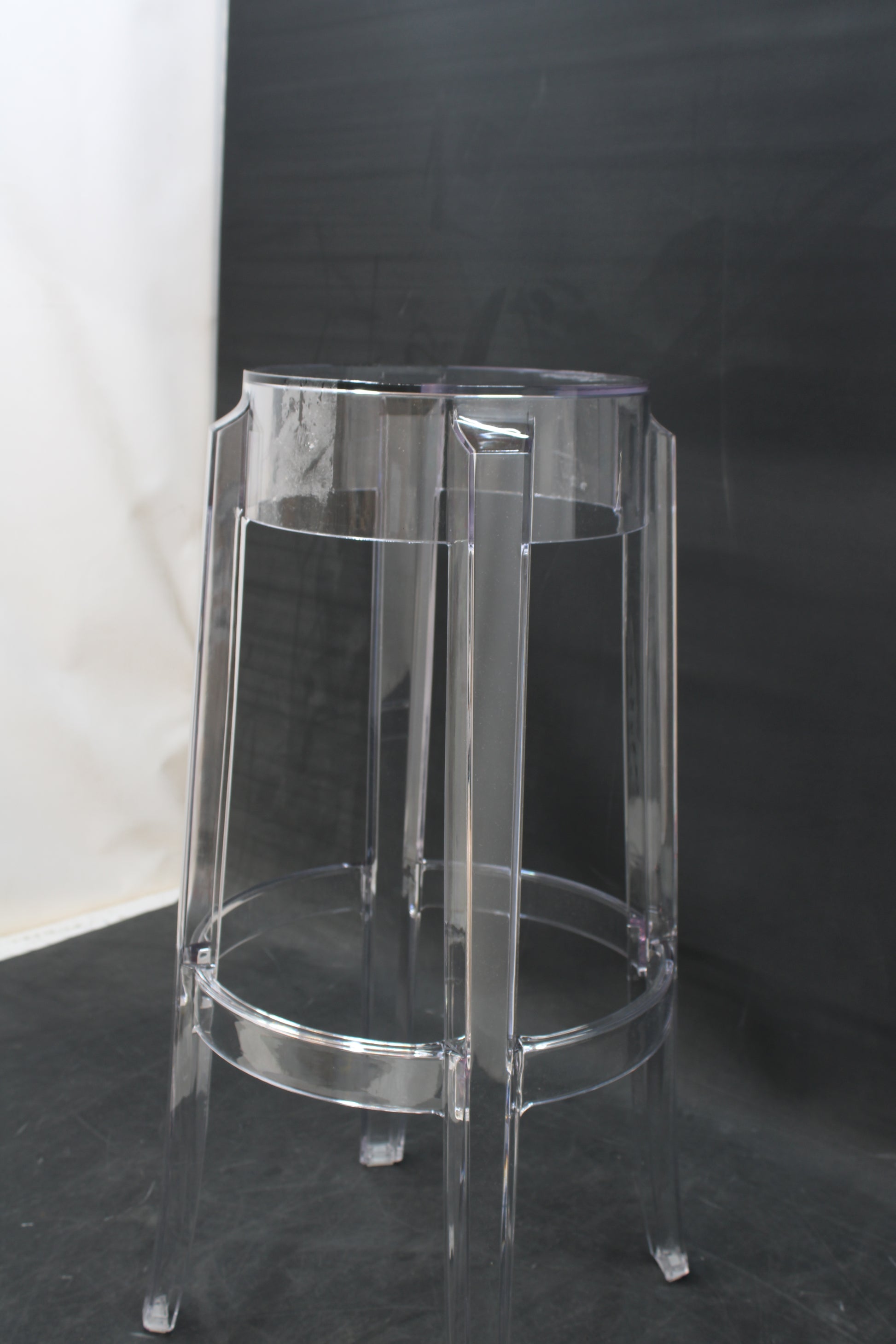 Kartell Charles Sitz Hocker Sitzhocker Barhocker Sitz transparent H 75 x Ø 29cm - 8034105780361