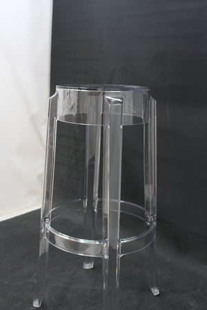 C-Ware Kartell Charles Sitz Hocker Sitzhocker Barhocker Sitz transparent H 75 x Ø 29cm