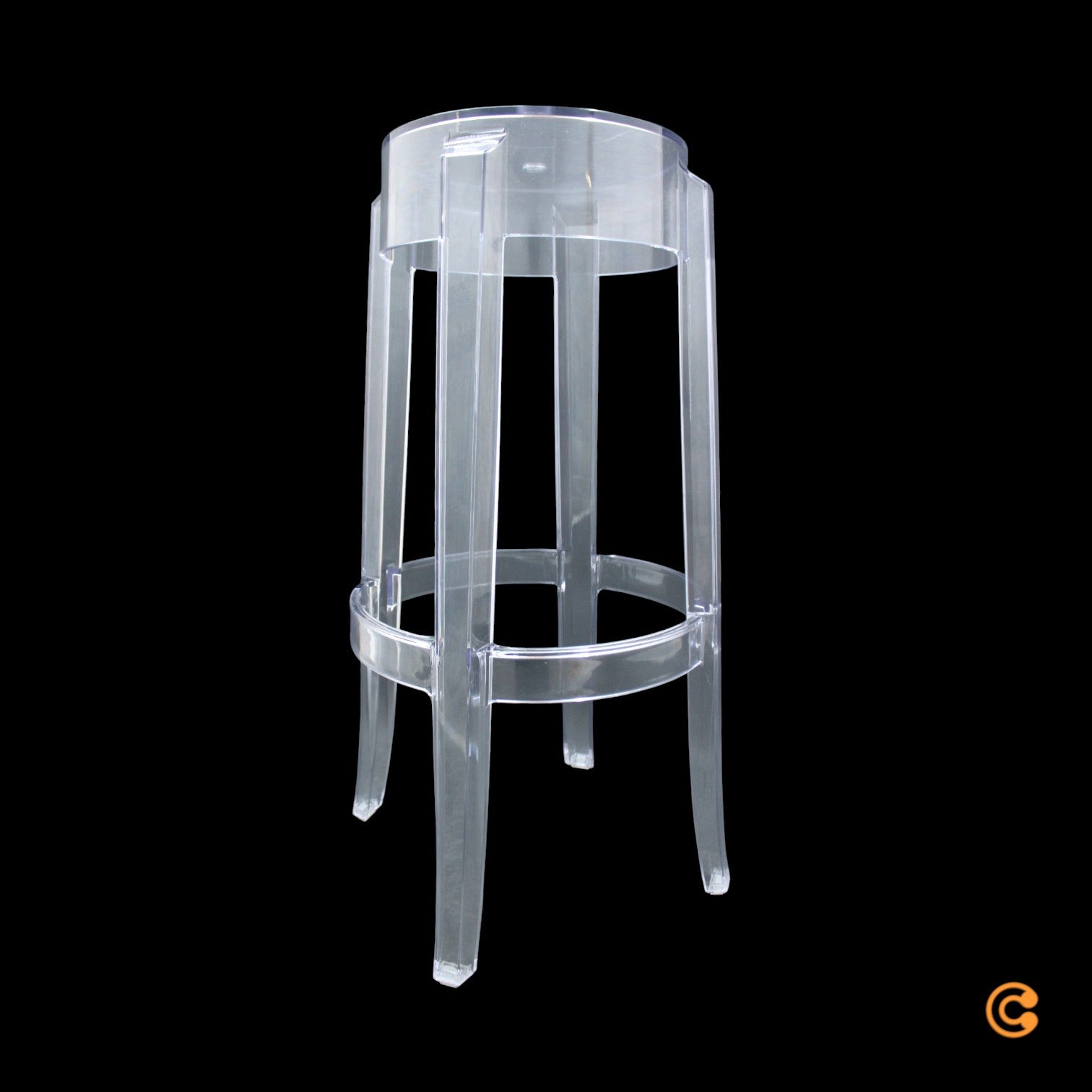 Kartell Charles Sitz Hocker Sitzhocker Barhocker transparent Stuhl 75 cm - 8034105780361