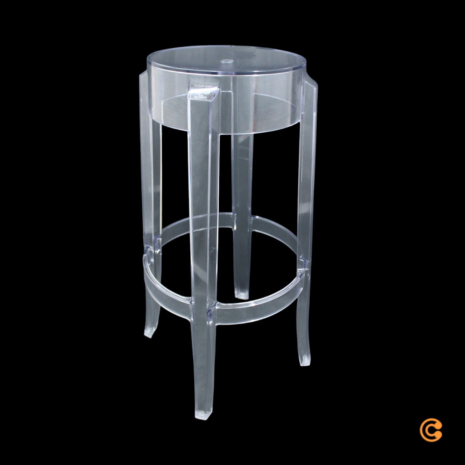 Kartell Charles Sitz Hocker Sitzhocker Barhocker transparent Stuhl 75 cm - 8034105780361