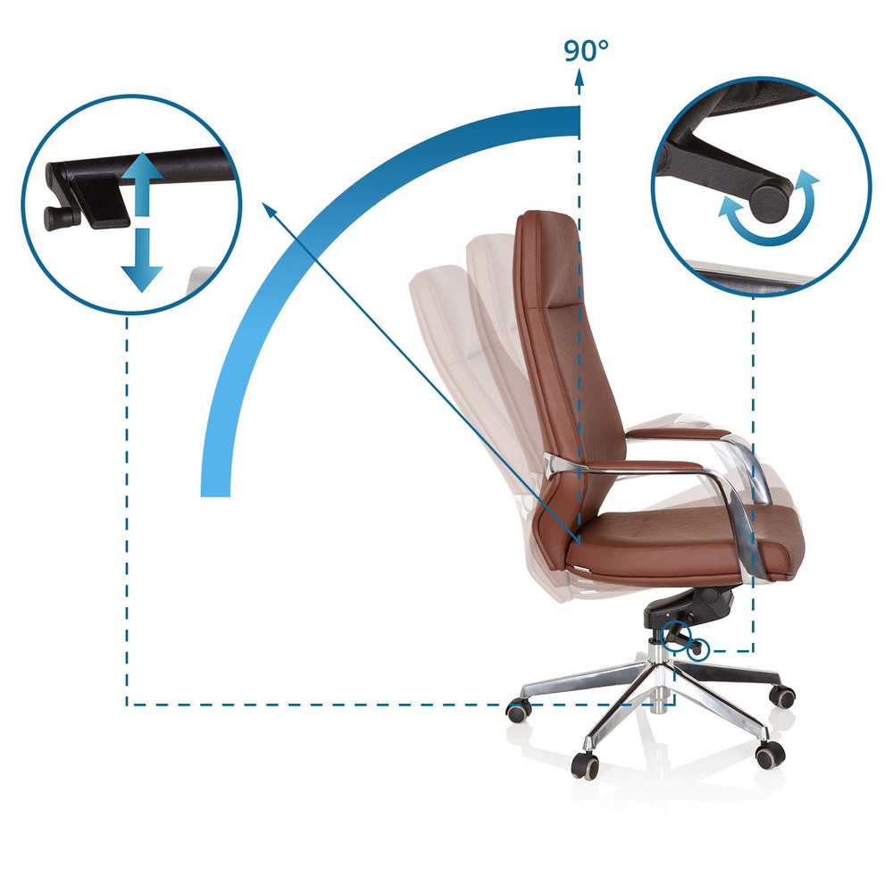 Hjh Office Chefsessel Bürostuhl Stuhl Velvet Kunstleder Braun Ergonomisch B-Ware - 4251084663193