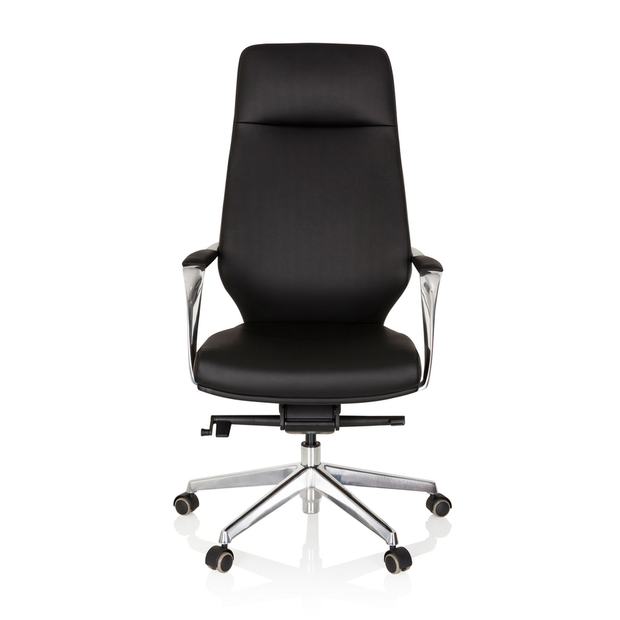 Hjh Office Chefsessel Bürostuhl Drehstuhl Velvet Kunstleder Schwarz Armlehnen B-Ware - 4251084663209