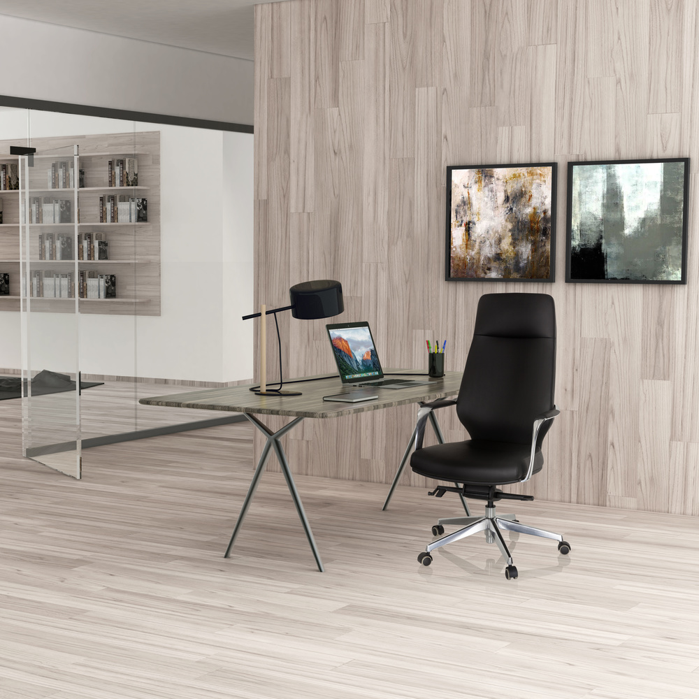 Hjh Office Chefsessel Bürostuhl Drehstuhl Velvet Kunstleder Schwarz Armlehnen B-Ware - 4251084663209