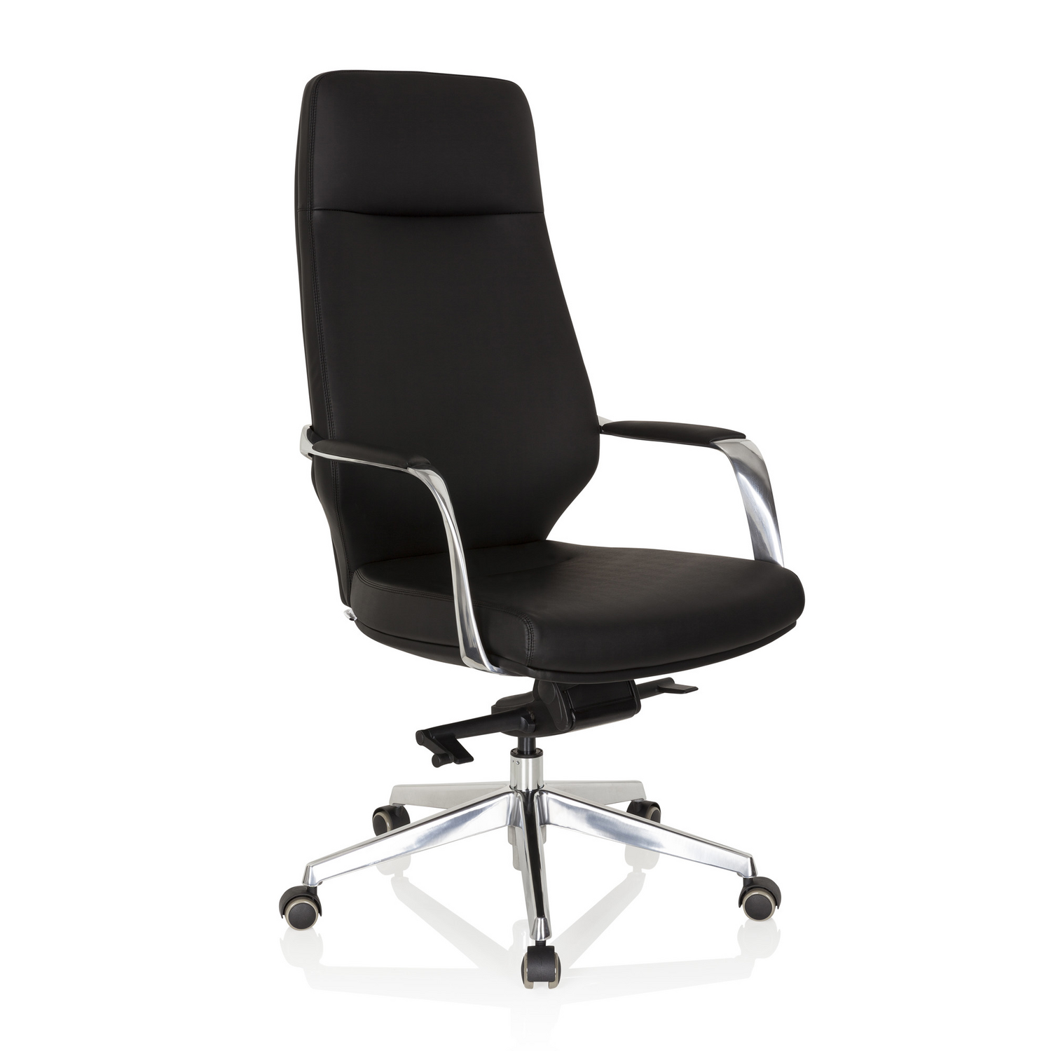 Hjh Office Chefsessel Bürostuhl Drehstuhl Velvet Kunstleder Schwarz Armlehnen B-Ware - 4251084663209
