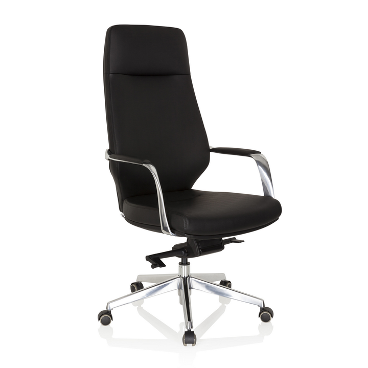 Hjh Office Chefsessel Bürostuhl Drehstuhl Velvet Kunstleder Schwarz Armlehnen B-Ware - 4251084663209