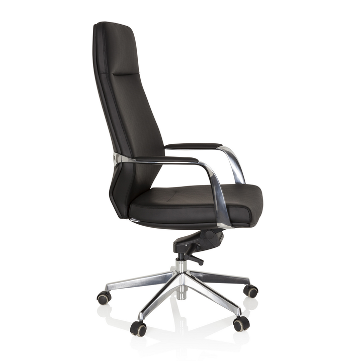 Hjh Office Chefsessel Bürostuhl Drehstuhl Velvet Kunstleder Schwarz Armlehnen B-Ware - 4251084663209