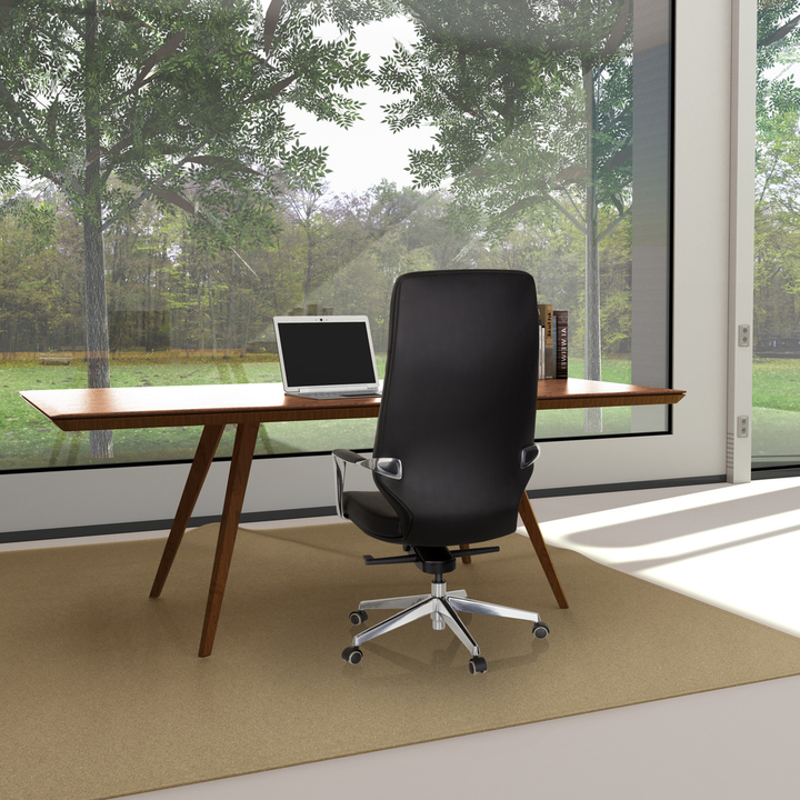Hjh Office Chefsessel Bürostuhl Drehstuhl Velvet Kunstleder Schwarz Armlehnen B-Ware - 4251084663209