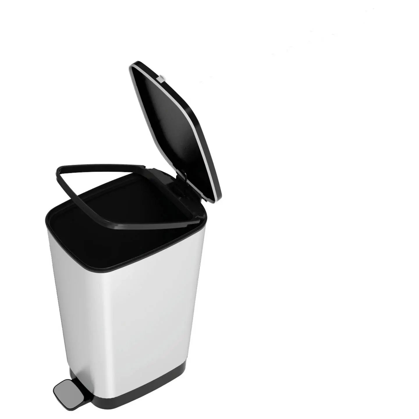 B-Ware Curver Chic Bin Style Abfallbehälter Mülleimer Mülltonne Silber Kunststoff 45 L - 8013183073336