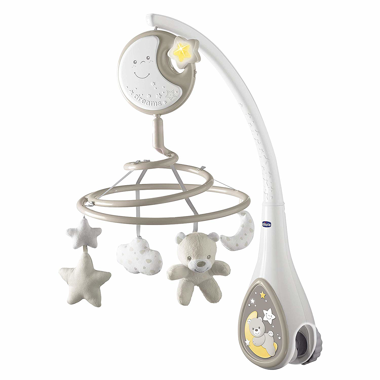 Chicco Mobile Next2 Dreams Klassische Musik Und Weißes Rauschen Grau B-Ware - 8058664051946