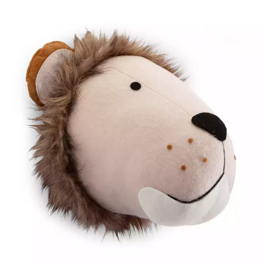 Childhome Tierkopf Löwe Wanddeko Tierfigur Kinderzimmer Deko Plüsch Kopf B-Ware - 5420007159436
