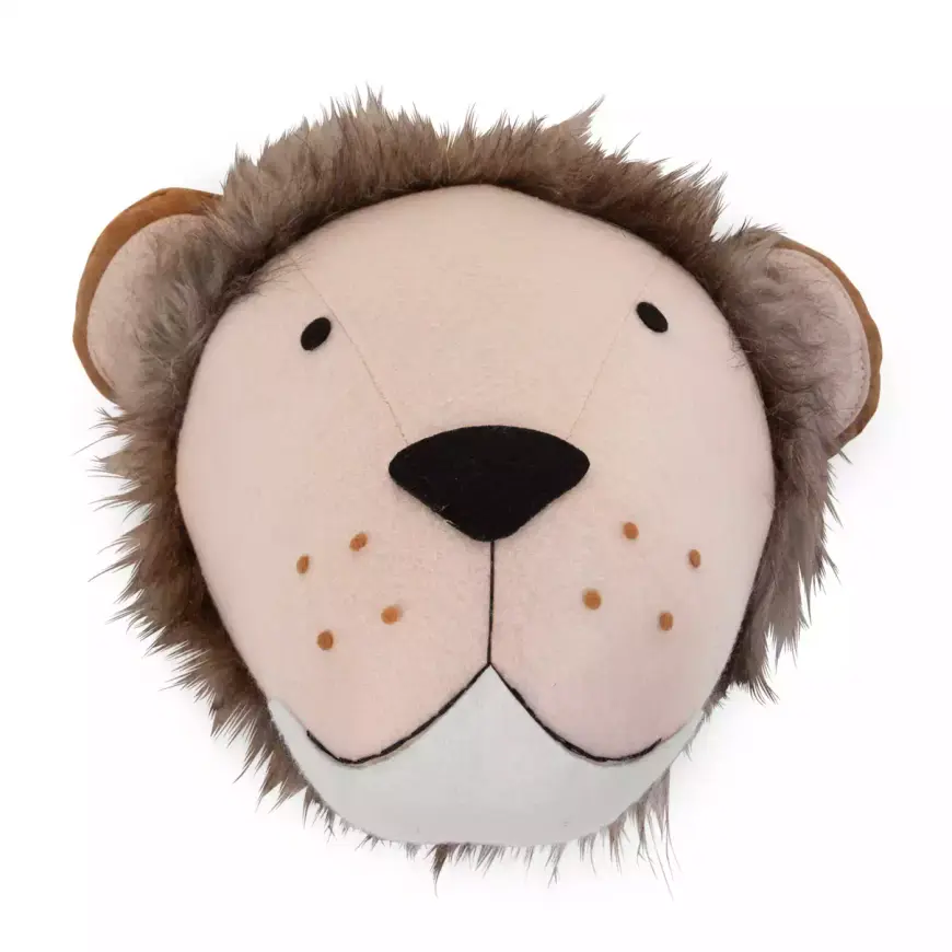 Childhome Tierkopf Löwe Wanddeko Tierfigur Kinderzimmer Deko Plüsch Kopf B-Ware - 5420007159436