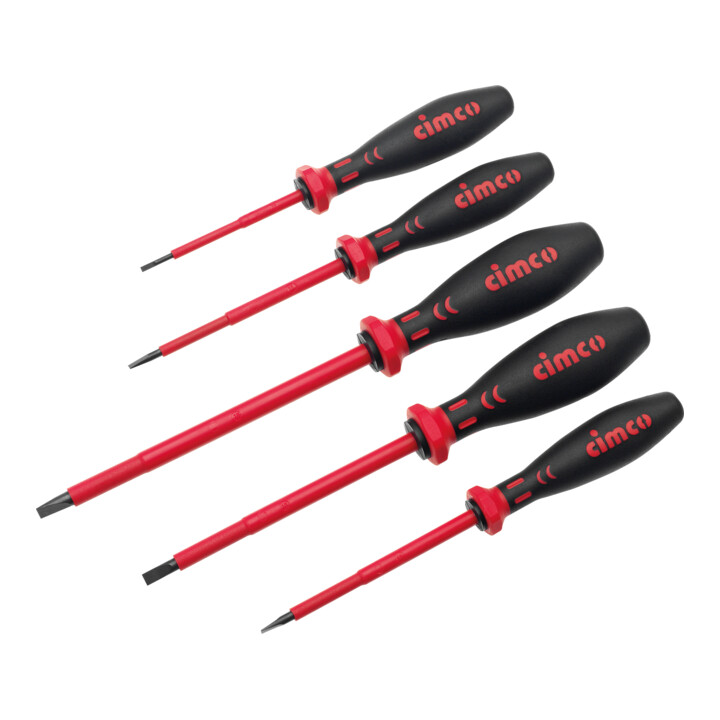 B-Ware Cimco Vde Schraubendreher Set 5teilig Schlitz Mit Schwarzen Spitzen - 4021103177006
