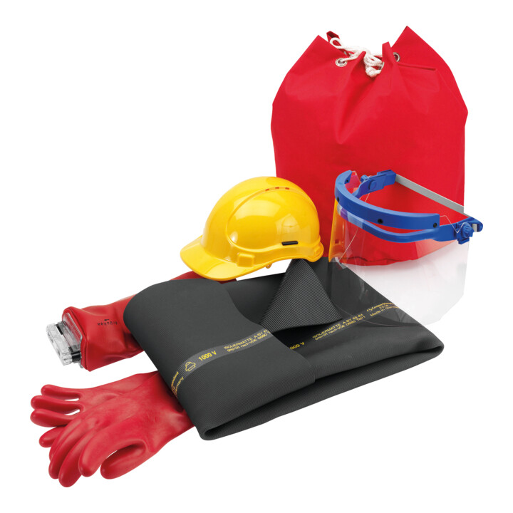 Cimco Sicherheits Sortiment Set 5 Tlg Arbeitsschutz Elektriker Umhängebeutel B-Ware - 4021103402504