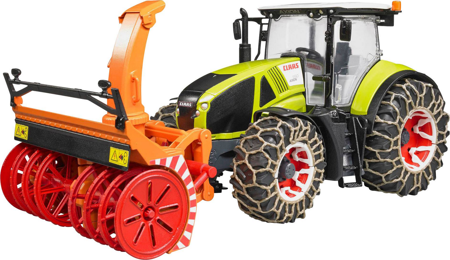 Bruder Claas Axion 950 Trecker Traktor Schneeketten Schneefräse 48x18x21 Cm 1:16 B-Ware - 4001702030179