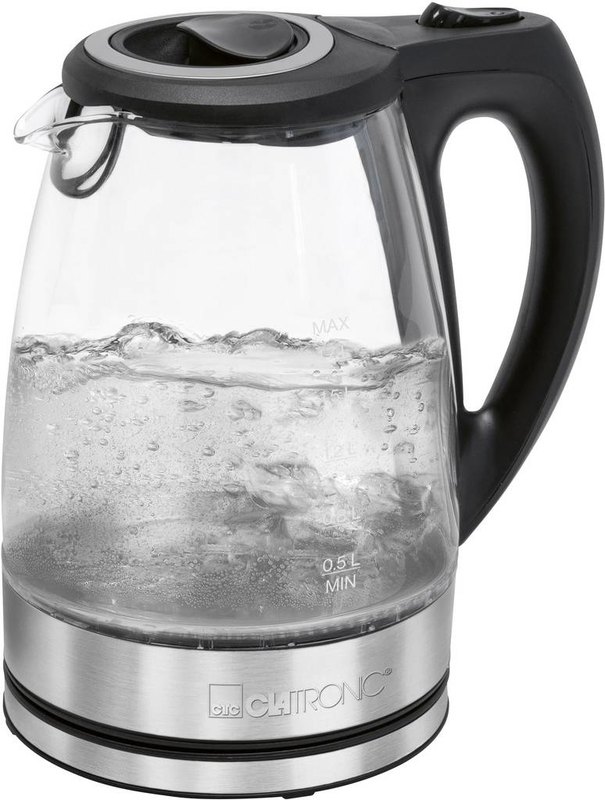 B-Ware Clatronic Wks 3744 G Wasserkocher Schnurlos Edelstahl Glas 1,7 L 1700ml 2200 W  - 4006160639353