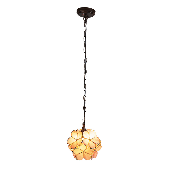 Clayre&Eef Hängelampe Pendelleuchte Tiffanylampe Rosa Glaslampe 5 Ll 6093 Lampe B-Ware - 8717459799080