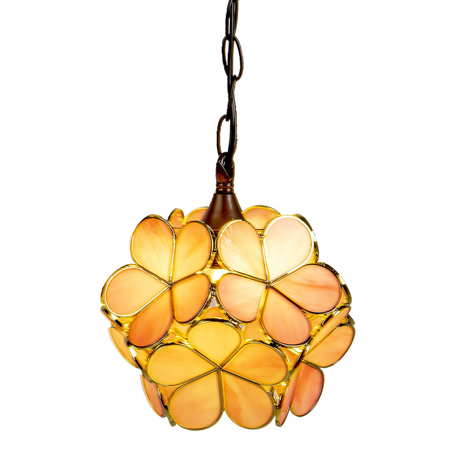 Clayre&Eef Hängelampe Pendelleuchte Tiffanylampe Rosa Glaslampe 5 Ll 6093 Lampe B-Ware - 8717459799080