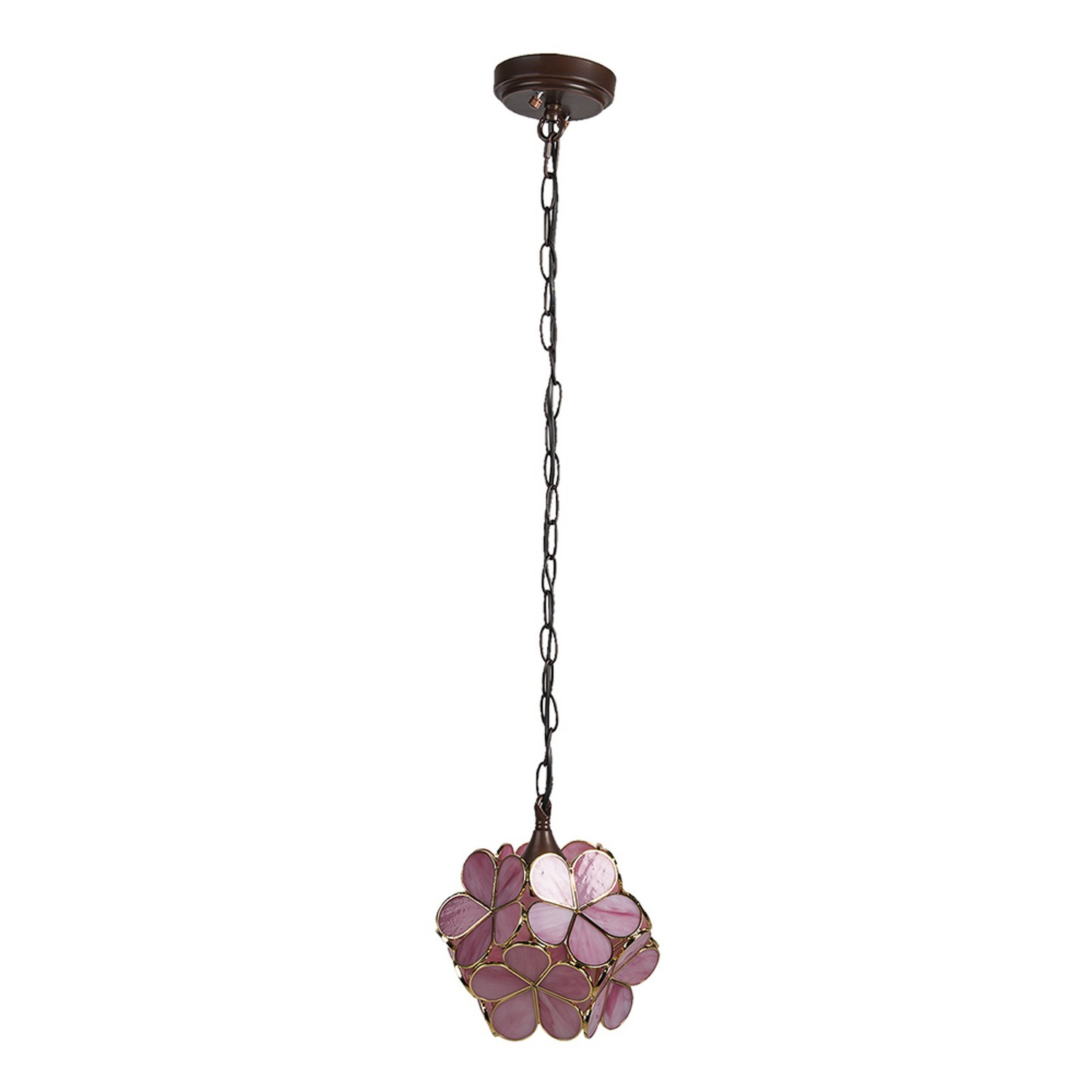 Clayre&Eef Hängelampe Pendelleuchte Tiffanylampe Rosa Glaslampe 5 Ll 6093 Lampe B-Ware - 8717459799080