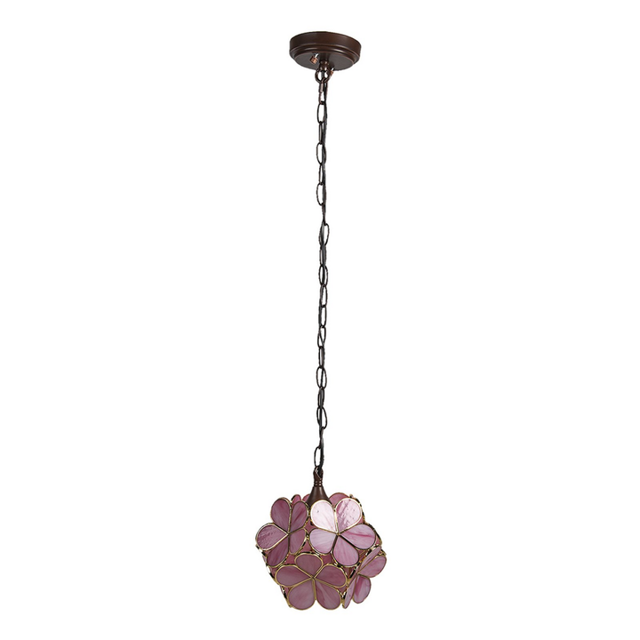Clayre&Eef Hängelampe Pendelleuchte Tiffanylampe Rosa Glaslampe 5 Ll 6093 Lampe B-Ware - 8717459799080