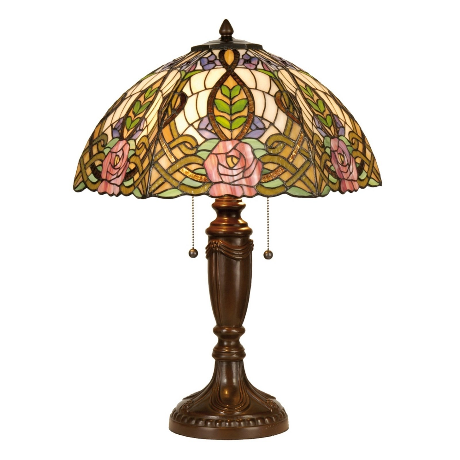 Clayre&Eef Paradiesische Tischleuchte Leuchte Eden Tiffany Stil 2x E27 Glaslampe  B-Ware - 8717459238497