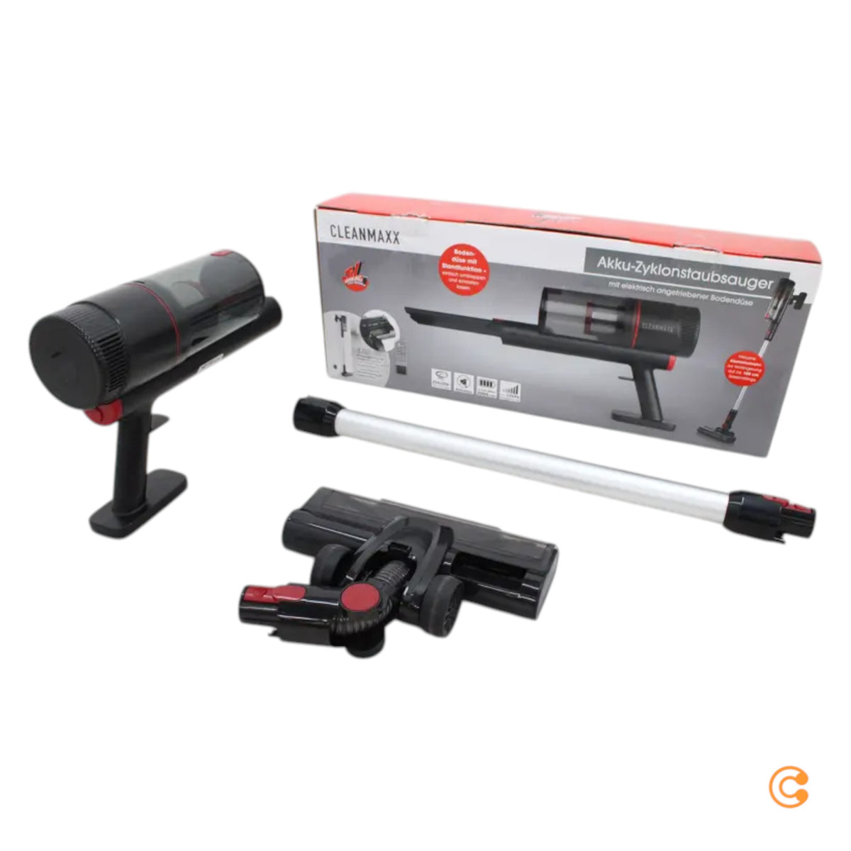 CleanMaxx Staubsauger Bodenreiniger Akku Zyklon Beutellos Schwarz Silber Sauger - 4067522092612