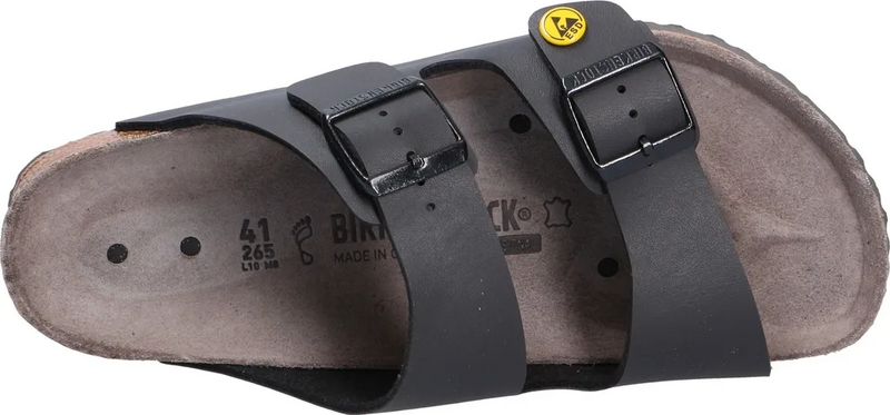 B-Ware Birkenstock Clog Pantoletten Arizona Esd Gr.42 Schwarz Obermaterial Birko Flor - 4052001200053