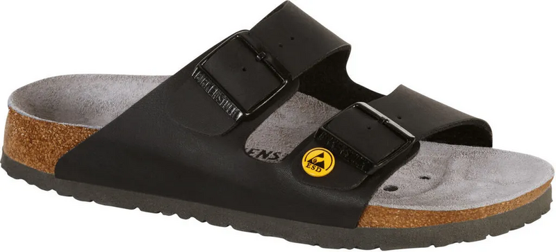 B-Ware Birkenstock Clog Pantoletten Arizona Esd Gr.42 Schwarz Obermaterial Birko Flor - 4052001200053