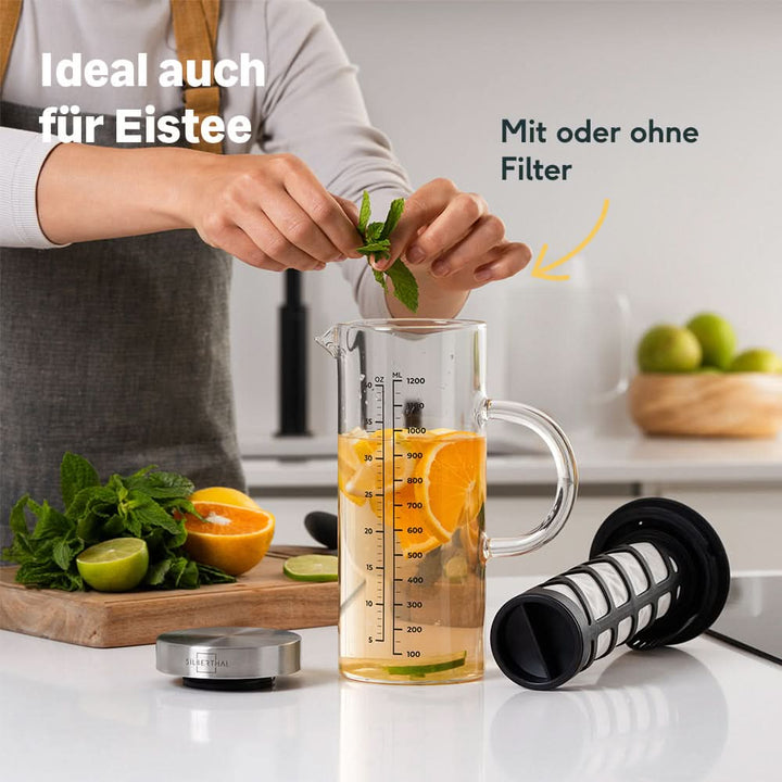 Cold Brew Karaffe 2.0 Kaffeebereiter Glaskanne Cold Brew Kaffee Filter 1,3 L - 4260470462203