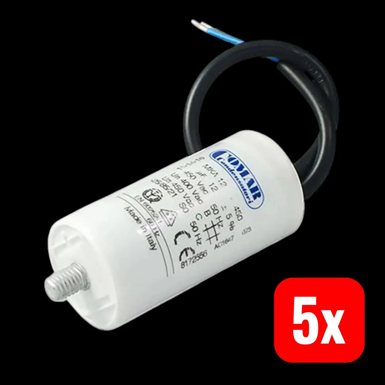 B-Ware Comar Motorbetriebskondensator Anlaufkondensator 600016 Kunststoff Kabel 5 Stück - 2050010159760