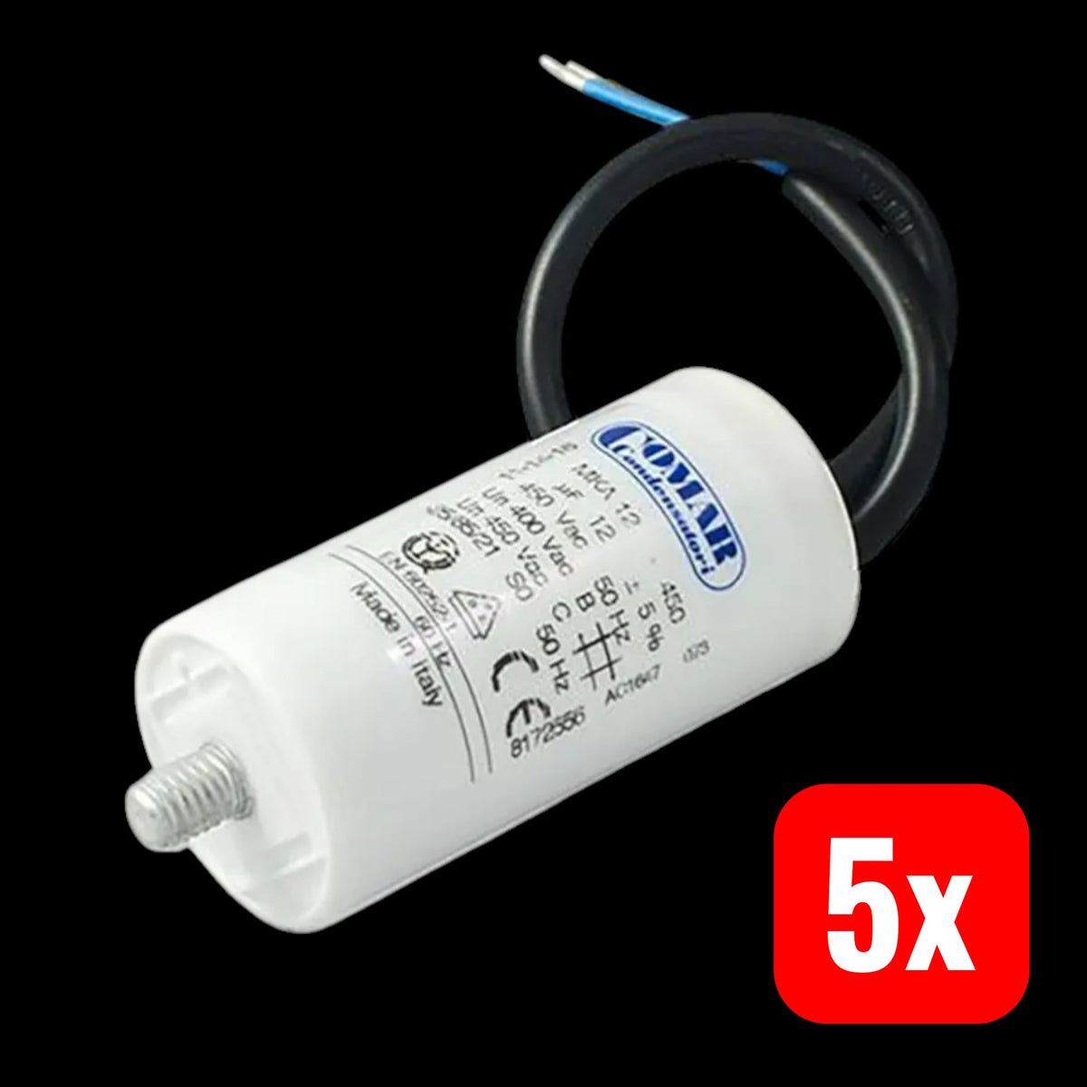 COMAR Motorbetriebskondensator Anlaufkondensator 600016 Kunststoff Kabel 5 STÜCK - 2050010159760