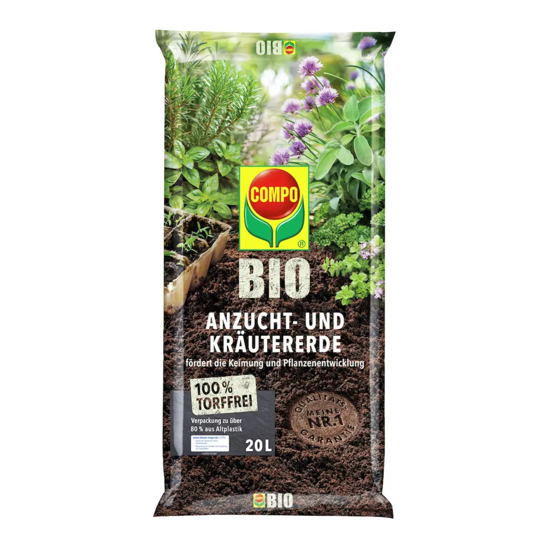 B-Ware Compo Erde Substrat Bio Anzuchterde Kräutererde Torffrei 20 L Wachstumsmedium - 4008398182250