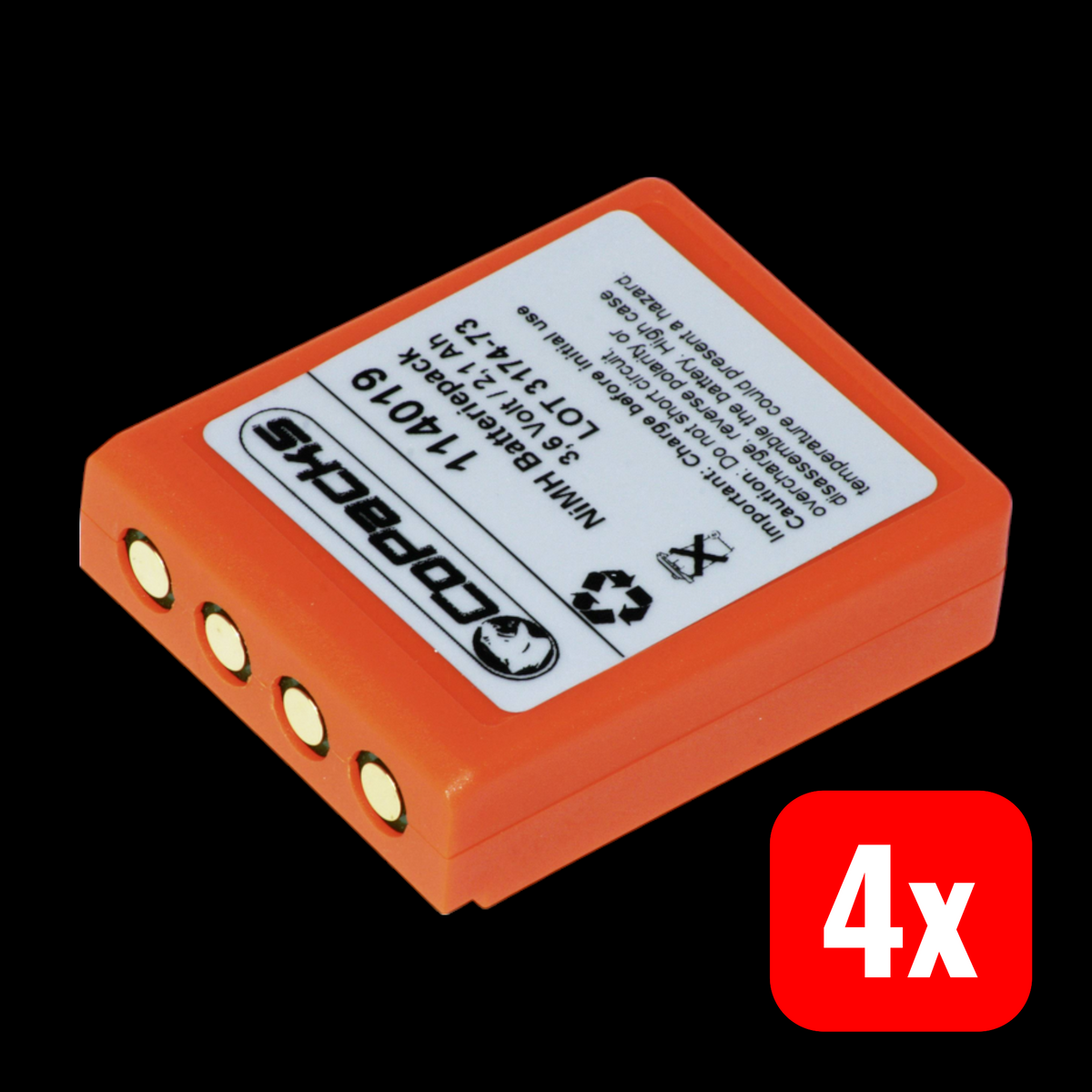 Copacks Kran Fernbedienung Akku Geräteakku 3.6 V 2100 mAh HBC FUB6N 4 STÜCK - 2050006207727
