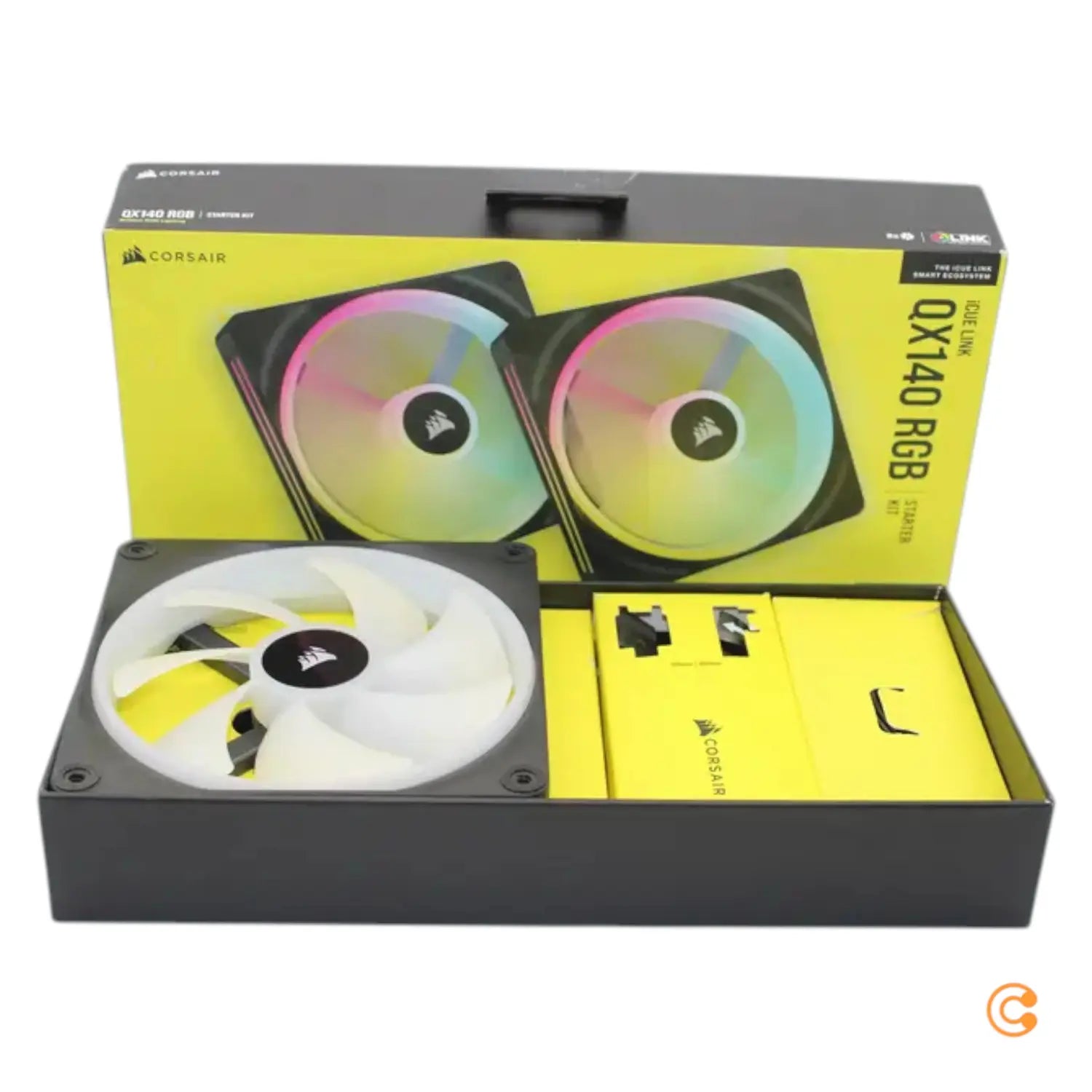B-Ware Corsair Lüfter Ventilator Starter Kit Rgb 140mm 2er Pack Hub Siehe Text/Foto - 840006697961