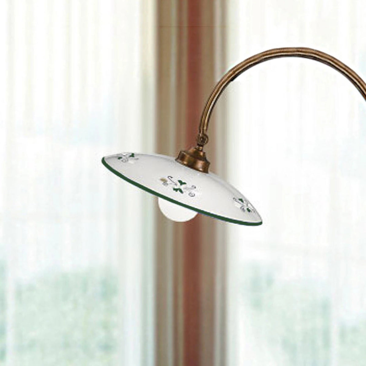 Cremasco Stehleuchte Lampe Bassano grün Messing Keramik Stehlampe Leuchte LED - 2008037