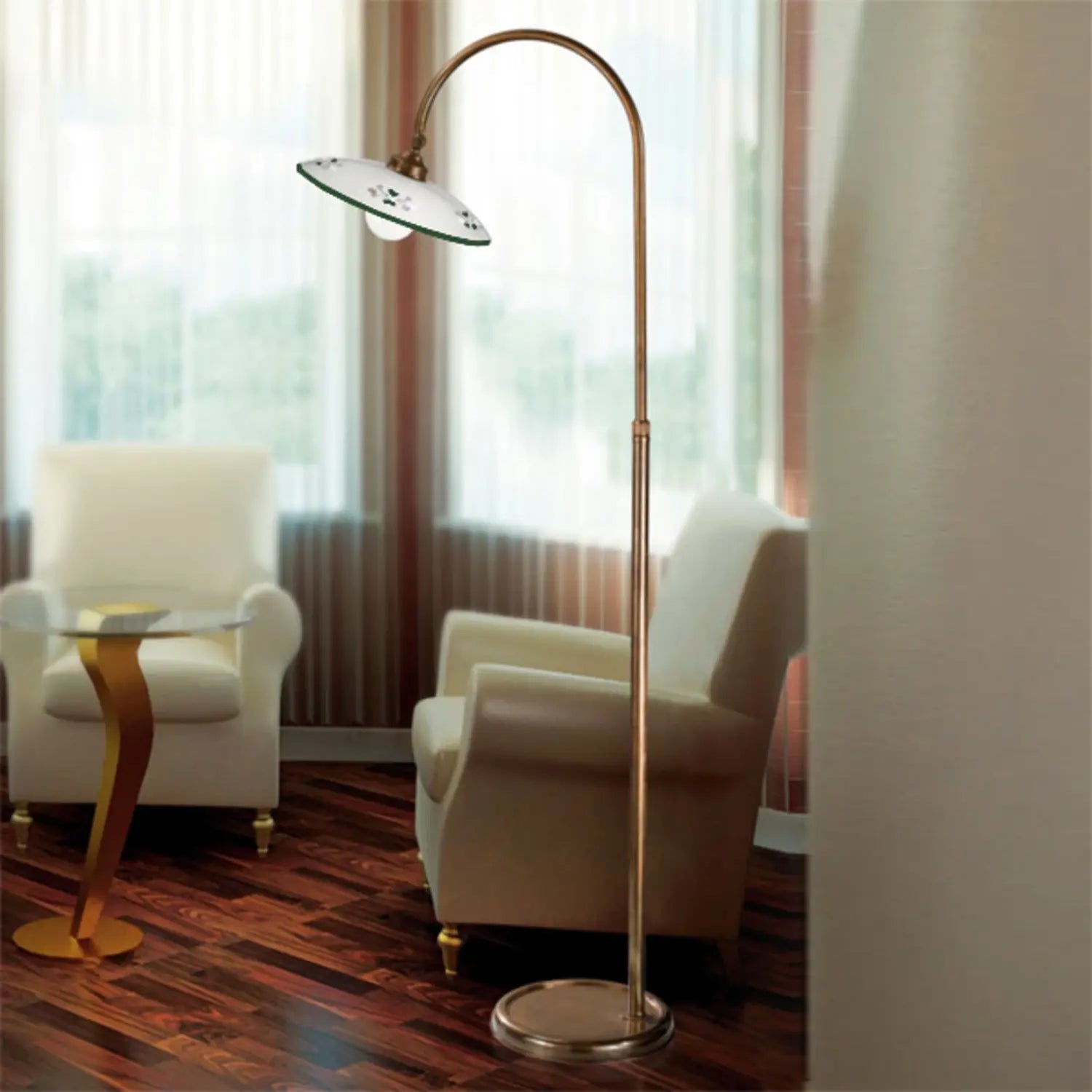 B-Ware Cremasco Stehleuchte Lampe Bassano Grün Messing Keramik Stehlampe Leuchte Led - 2008037