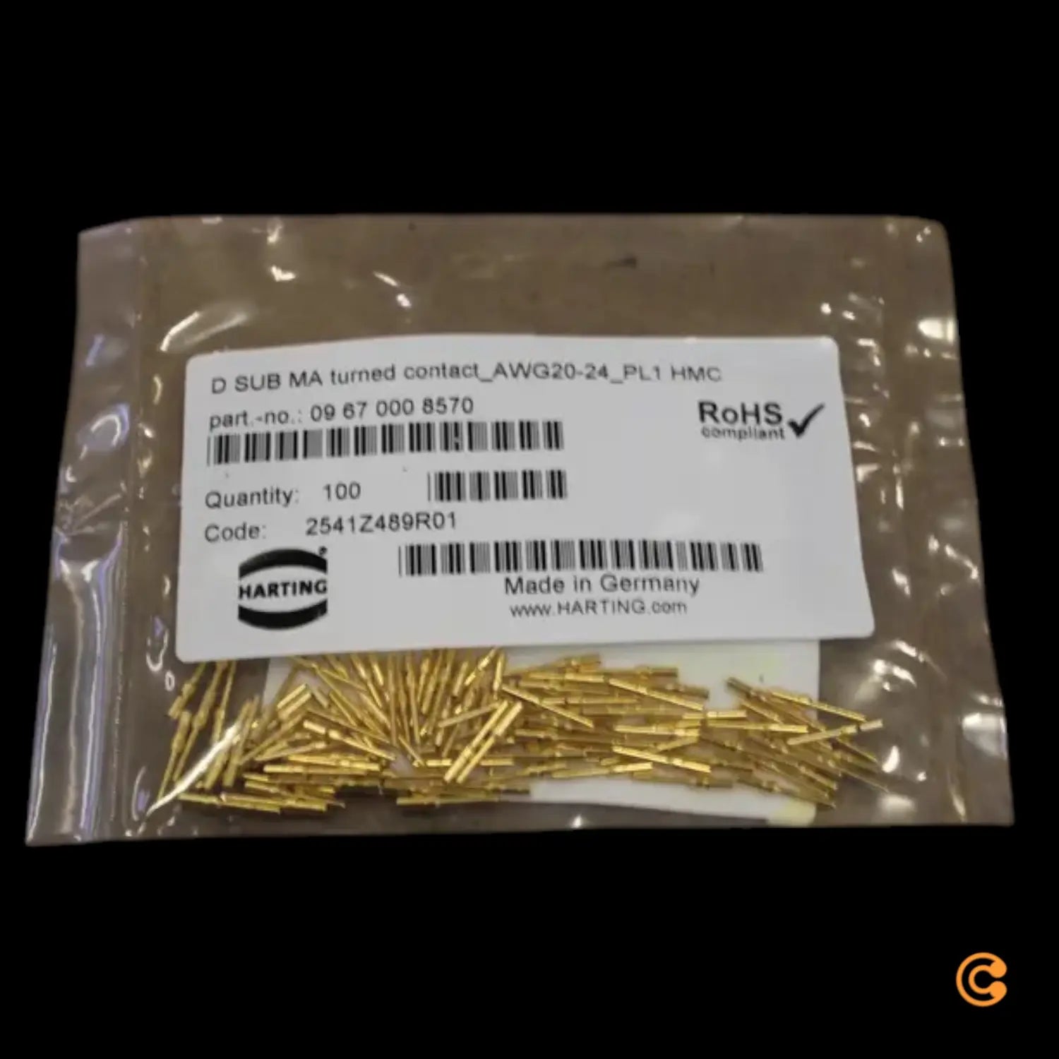 B-Ware Harting Crimpkontakt Kontaktstift Stift Kupferlegierung D Sub Vergoldet 100 Stück - 2050009659691